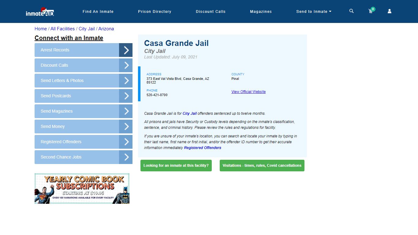 Casa Grande Jail | Inmate Locator