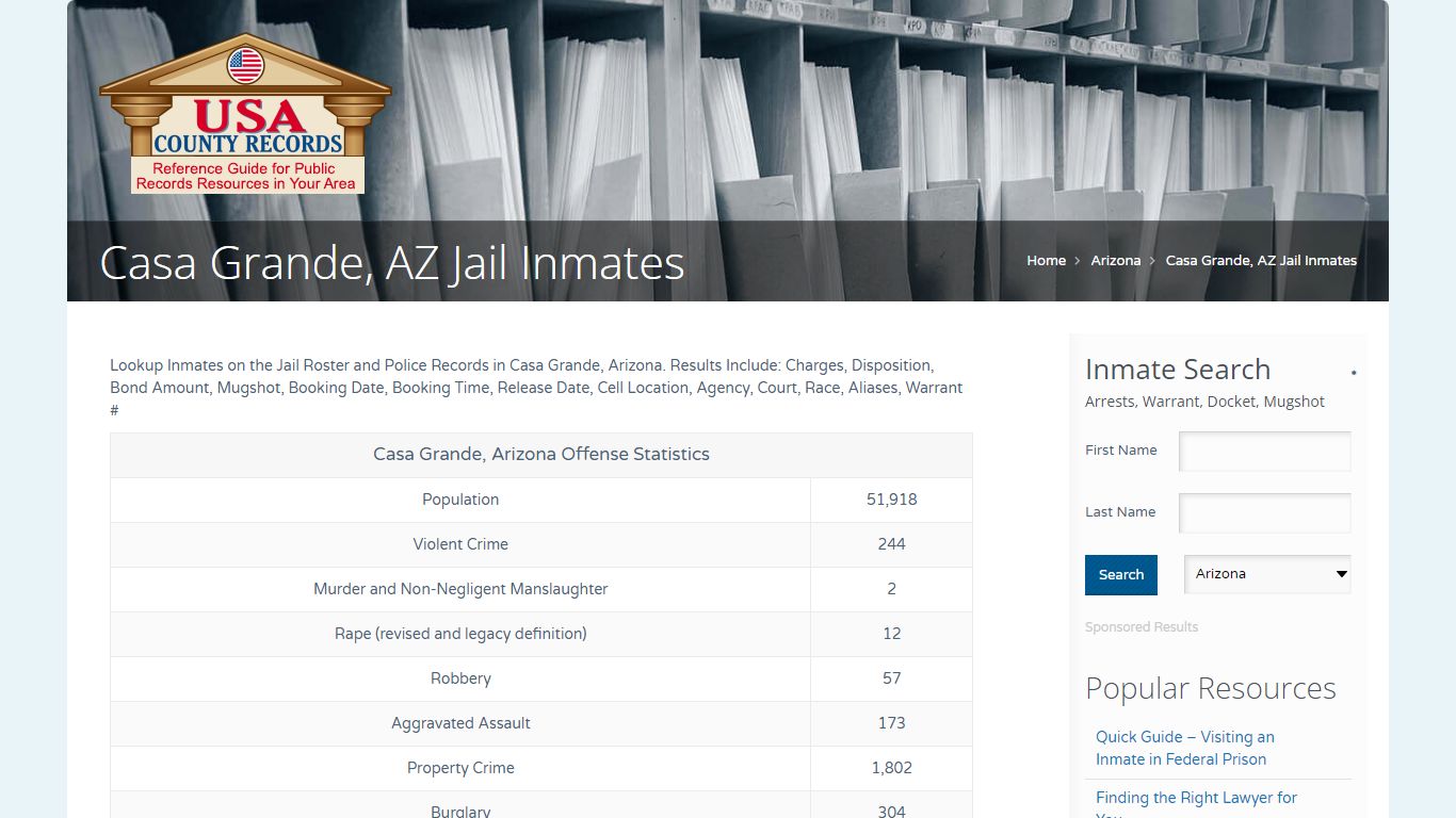 Casa Grande, AZ Jail Inmates | Name Search